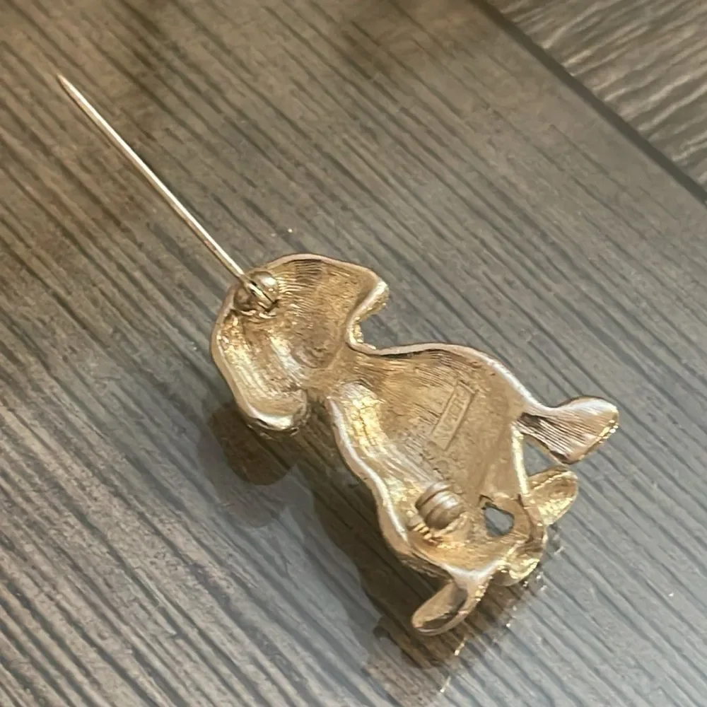 Vintage NAPIER Silver-tone Rhinestone Spotted Dog Pin Rhinestone Dalmatian Pin